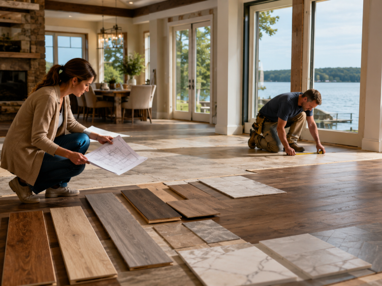 Selecting flooring options for a lakefront family home near Lake of the Ozarks, MO